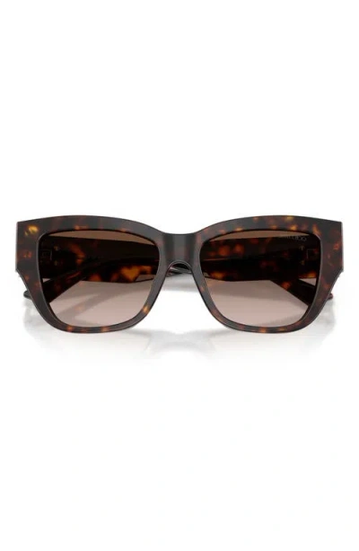Jimmy Choo 54mm Gradient Polarized Pillow Sunglasses In Havana/gradient Brown