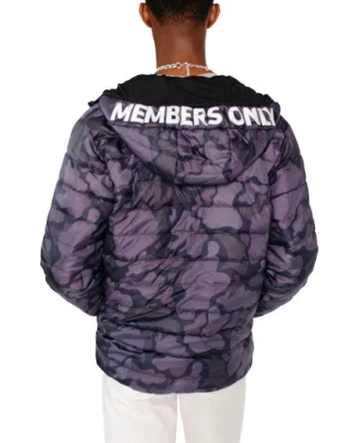 Members Only Solid Packable Down Jacket In Purple