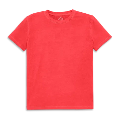 Primary Adult Easy Crewneck Tee In Garment Dye Strawberry