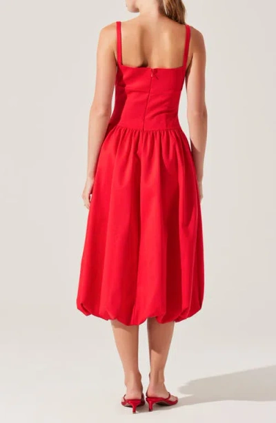 Astr The Label Jevi Sleeveless Bubble Midi Dress In Red