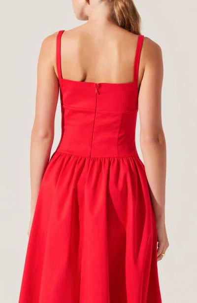 Astr The Label Jevi Sleeveless Bubble Midi Dress In Red