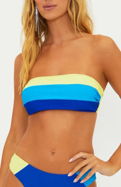 Beach Riot Kay Colorblock Strapless Bikini Top In Riviera Colorblock