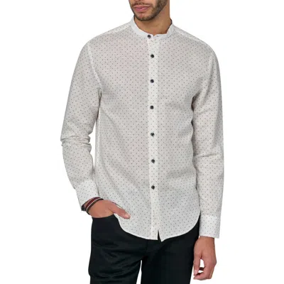 Brooklyn Brigade Axel Long Sleeve Mandarin Shirt In White