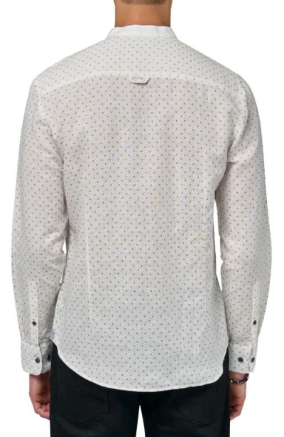 Brooklyn Brigade Axel Long Sleeve Mandarin Shirt In White