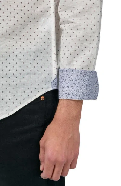 Brooklyn Brigade Axel Long Sleeve Mandarin Shirt In White