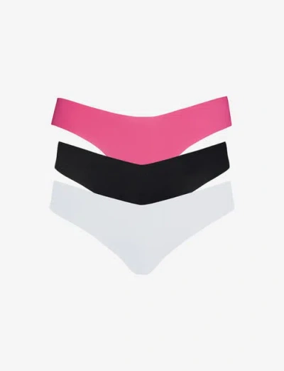 Commando Classic Solid Thong 3-pack In White/beige/black