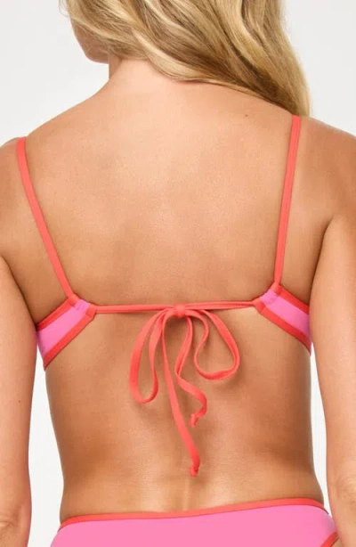 L*space Lspace Zella Contrast Trim Bikini Top In Pink