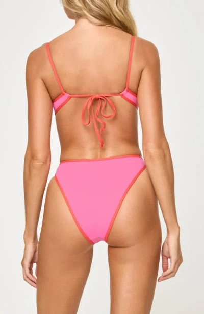 L*space Lspace Zella Contrast Trim Bikini Top In Pink