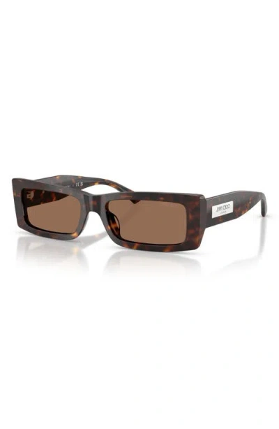 Jimmy Choo Lennon 54mm Polarized Rectangular Sunglasses In Brown