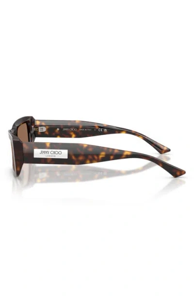 Jimmy Choo Lennon 54mm Polarized Rectangular Sunglasses In Brown