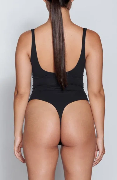 Skims Fits Everybody Square Neck Bodysuit In Black
