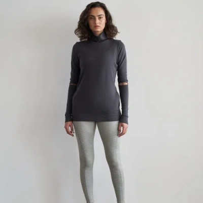 Eavolu Acadia Split-sleeve Long-sleeve Top In Slate