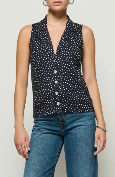 Nation Ltd Caia Havana Polka Dot Pima Cotton Blend Button-up Top In Cabana Pol