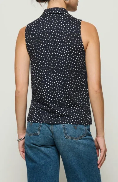 Nation Ltd Caia Havana Polka Dot Pima Cotton Blend Button-up Top In Cabana Pol