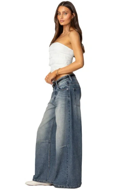 Edikted Georgette Lacey Ruffle Tube Top In White