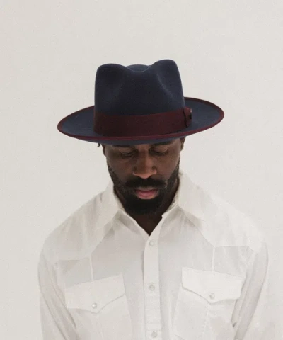 Two Roads Hat Co. Waterloo Fedora In Navy Blue
