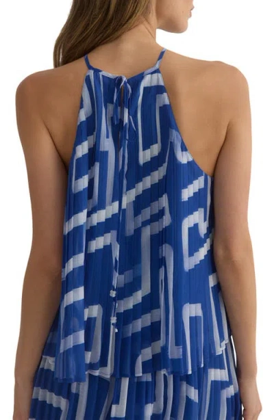 Bella Dahl Geo Print Pleated Top In Coastal Line Print