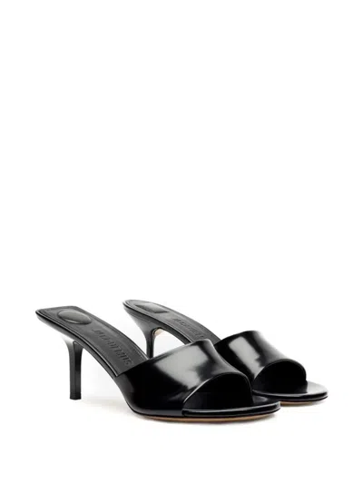 Jacquemus 70mm Leather Open-toe Mules In Black