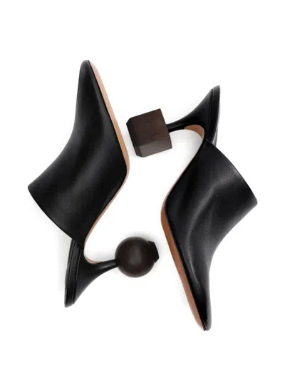 Jacquemus Mule With Geometric Heel In Black