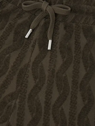 Frescobol Carioca Augusto Terry Cotton Shorts In Brown Mt