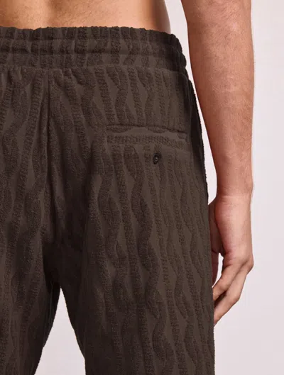 Frescobol Carioca Augusto Terry Cotton Shorts In Brown Mt