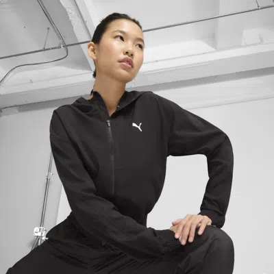 Puma Her Winterized Hoodie Womens Black Fleece Long Sleeve Full Zip Kfc133 In Black