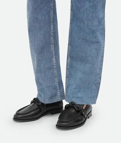 Bottega Veneta Astaire Metal Knot Leather Loafers In Black