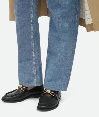 Bottega Veneta Astaire Metallic Knot Leather Loafers In Black