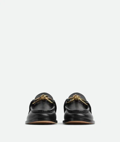 Bottega Veneta Astaire Metallic Knot Leather Loafers In Black