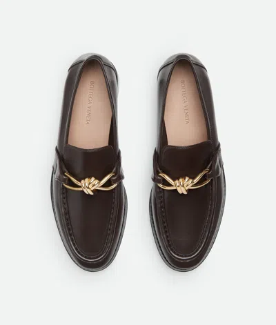 Bottega Veneta Astaire Metallic Knot Leather Loafers In Black