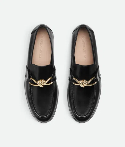 Bottega Veneta Astaire Crinkled Leather Loafers In Black