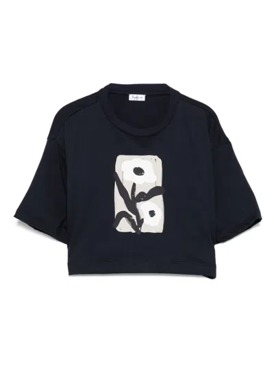 Il Gufo Floral-print T-shirt In 蓝色