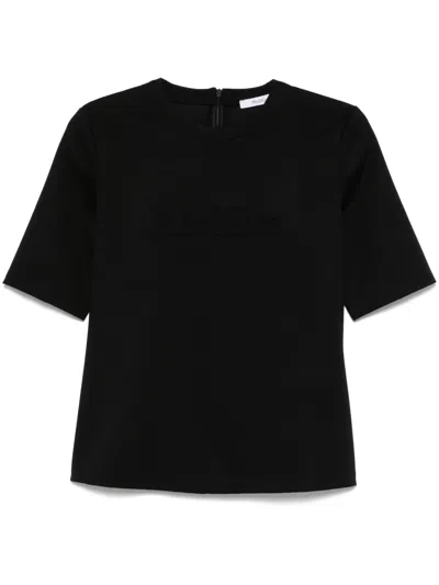 Max Mara 'peter' Wool T-shirt Short Sleeves In Black