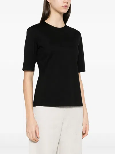 Max Mara 'peter' Wool T-shirt Short Sleeves In Black