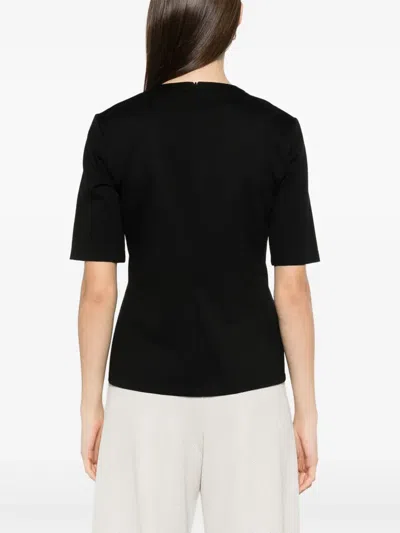 Max Mara 'peter' Wool T-shirt Short Sleeves In Black