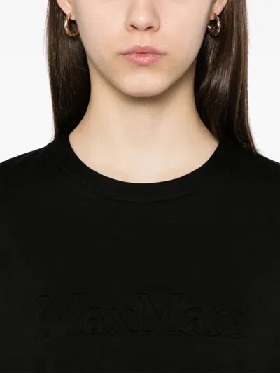 Max Mara 'peter' Wool T-shirt Short Sleeves In Black