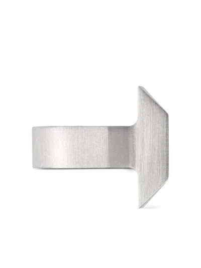 Rick Owens Trapezoid Ring In 银色