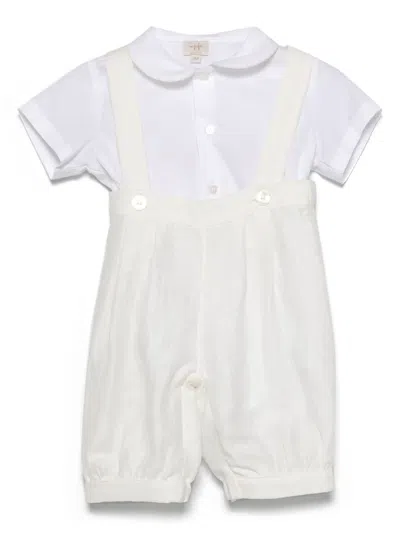 Il Gufo Rounded-collar Trousers Set In White