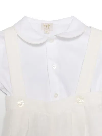 Il Gufo Rounded-collar Trousers Set In White