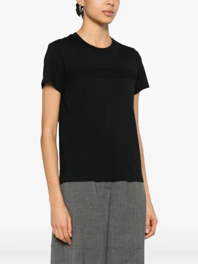 Moncler Black Ss T-shirt In Black