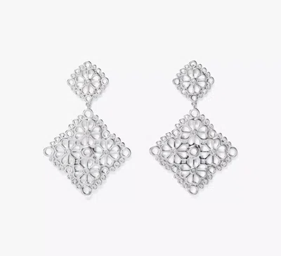 Kate Spade New York Spade Flower Lace Drop Earrings In Silver