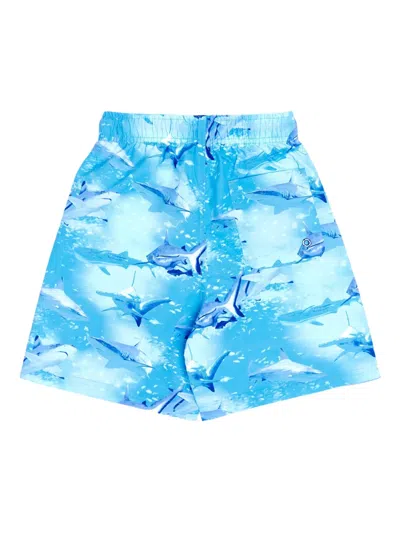 Soliswim Abstract-pattern Swim Shorts In Blue