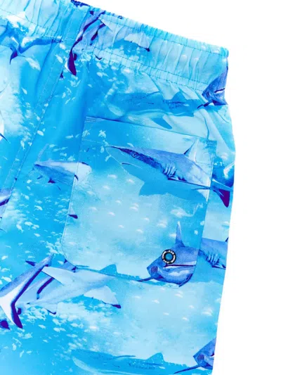 Soliswim Abstract-pattern Swim Shorts In Blue