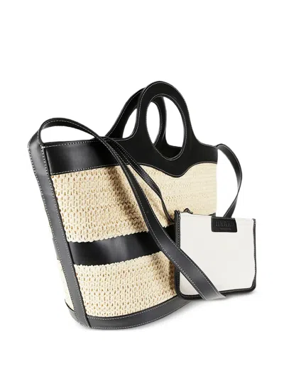 Hereu Tote Bag Woven Two Flat Handles In Neutrals