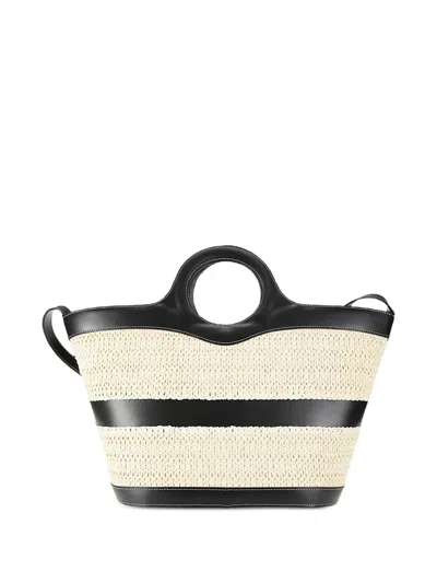 Hereu Tote Bag Woven Two Flat Handles In Neutrals