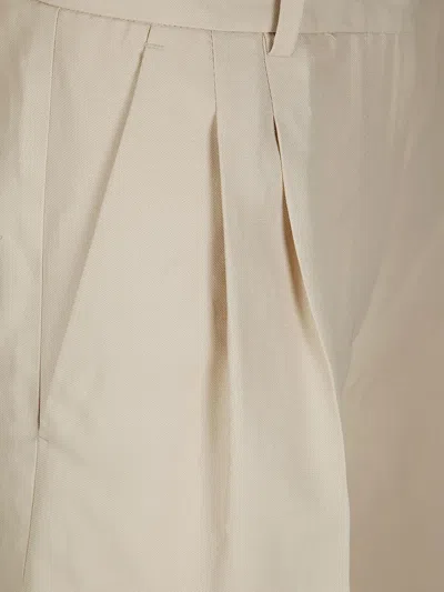 Alberto Biani Soft Linen Blend Shorts With Front Hook In Neutrals