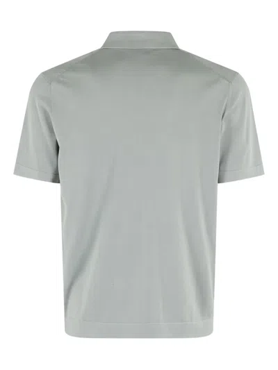 Drumohr Frosted Cotton Skipper Polo Shirt In Green