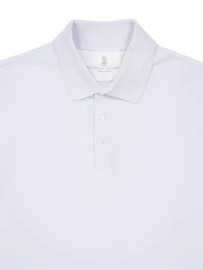 Brunello Cucinelli Logo Cotton Polo Shirt In White