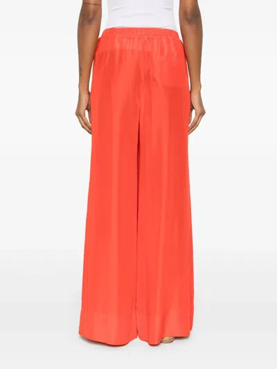 Forte Forte Orange Pants With Elastic Drawstring Waist And Wide Leg In Orange