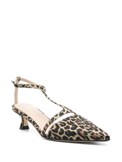 Anna F 55mm Leopard-print Pumps In Brown